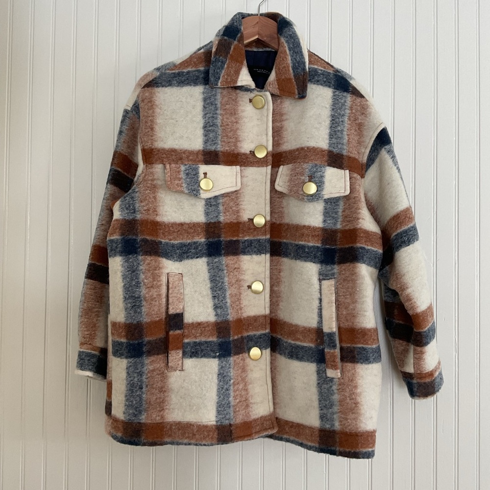 Zara Windowpane Shacket - Picture 2 of 10